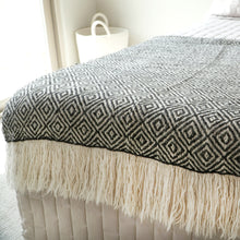 Load image into Gallery viewer, Black &amp; White Perdiz Wool Blanket
