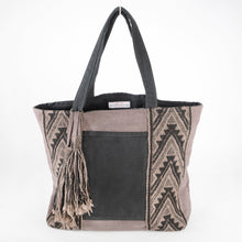 Load image into Gallery viewer, Extra Large Brown &amp; Black Colorblock &#39;Faja&#39; Tote
