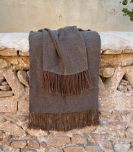 Load image into Gallery viewer, Brown &amp; Grey Llama Wool Throw (or Shawl)
