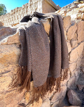 Load image into Gallery viewer, Brown &amp; Grey Llama Wool Throw (or Shawl)
