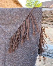 Load image into Gallery viewer, Brown &amp; Grey Llama Wool Throw (or Shawl)
