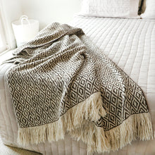 Load image into Gallery viewer, Brown &amp; White Perdiz Wool Blanket
