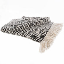 Load image into Gallery viewer, Black &amp; White Perdiz Wool Blanket
