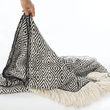 Load image into Gallery viewer, Black &amp; White Perdiz Wool Blanket
