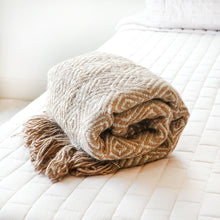 Load image into Gallery viewer, Tan &amp; White Perdiz Wool Blanket
